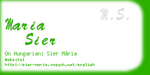 maria sier business card