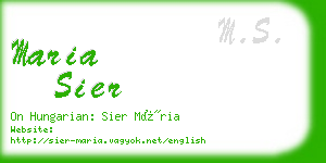 maria sier business card